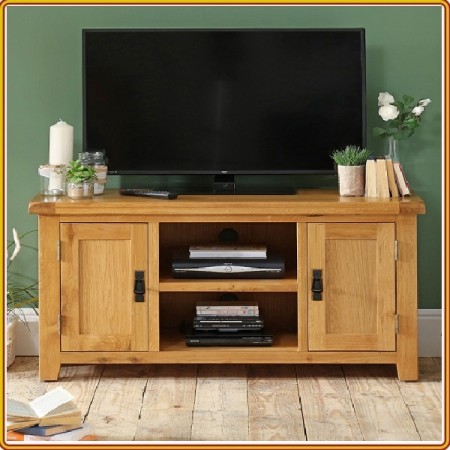 Rustic Oak : TV 150cm - Kệ Ti Vi , CD + 2 Cánh Gỗ